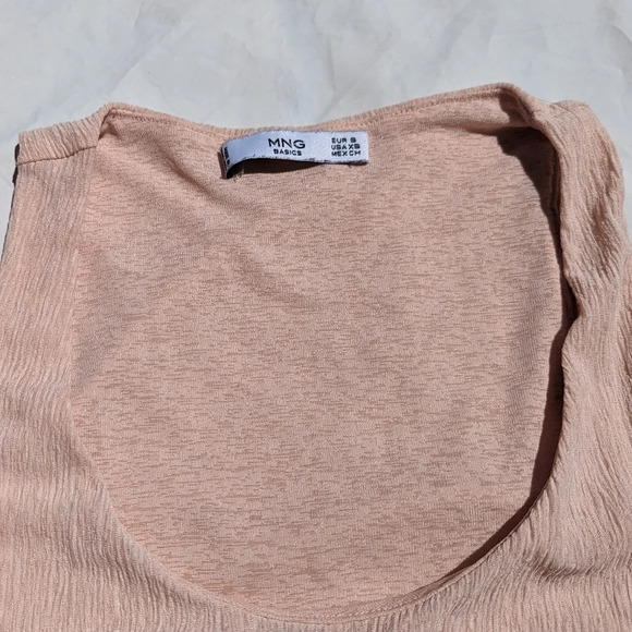 Mango MNG Basics Champagne Pink Sleeveless  Flowy Tank Top - XS Barbie - Picture 5 of 7